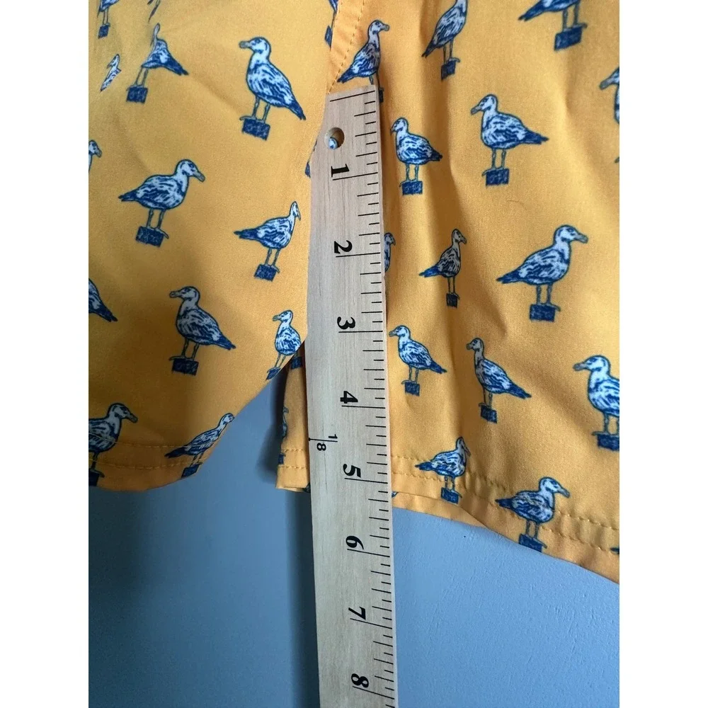 Vineyard Vines Mens Yellow Seagull Print Swim Trunks Board Shorts XL 3M001197